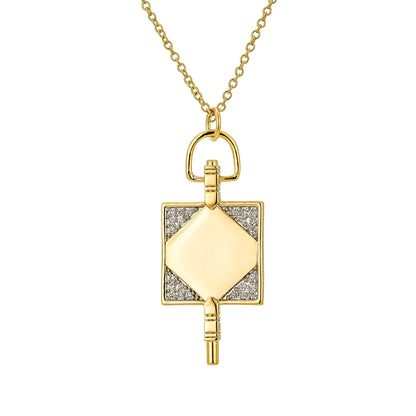 Sage Custom Engraved Key Pendant Necklace