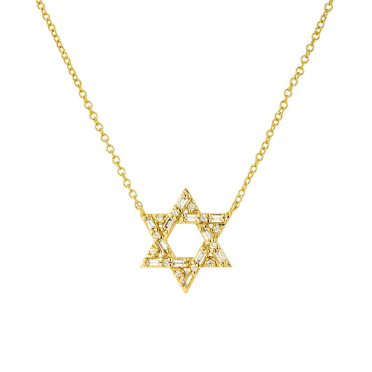 Star of David Baguette Crystal Necklace