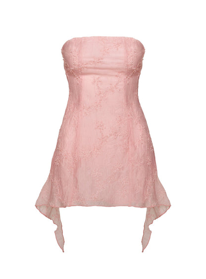 Tomika Strapless Mini Dress Pink Petite