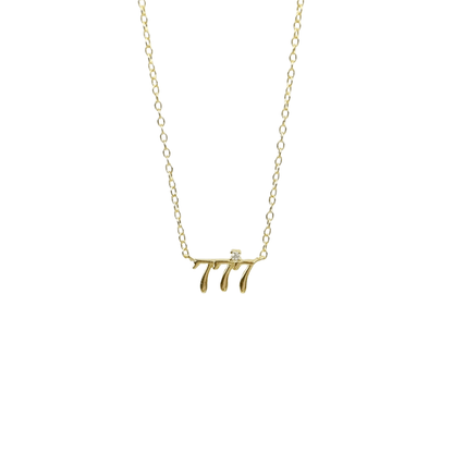 Tiny Angel Number Necklace- Gold