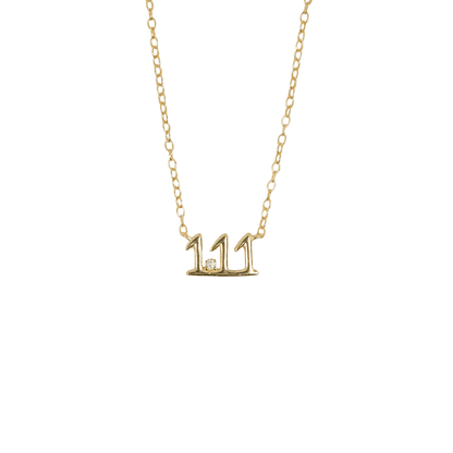 Tiny Angel Number Necklace- Gold